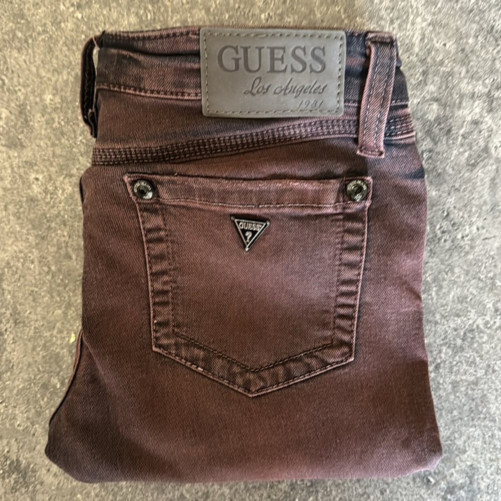 Burgundy Low rise Power Skinny Jeans size 26